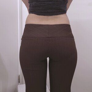 Guess Jeans Brown Striped Low-Waist Bootcut Trousers